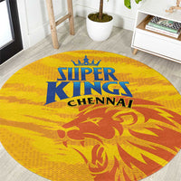Chennai 2025 Cricket Super Kings Round Carpet Yellow Army Lions Champion