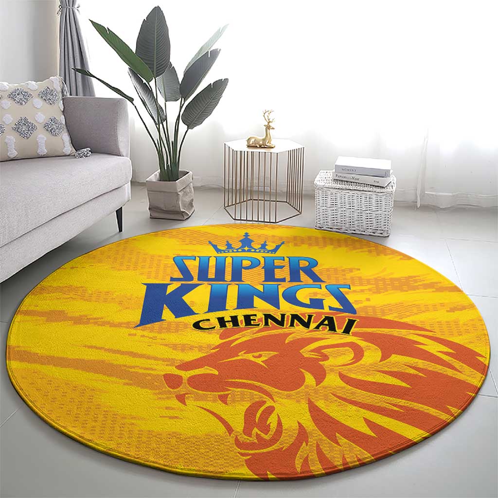 Chennai 2025 Cricket Super Kings Round Carpet Yellow Army Lions Champion
