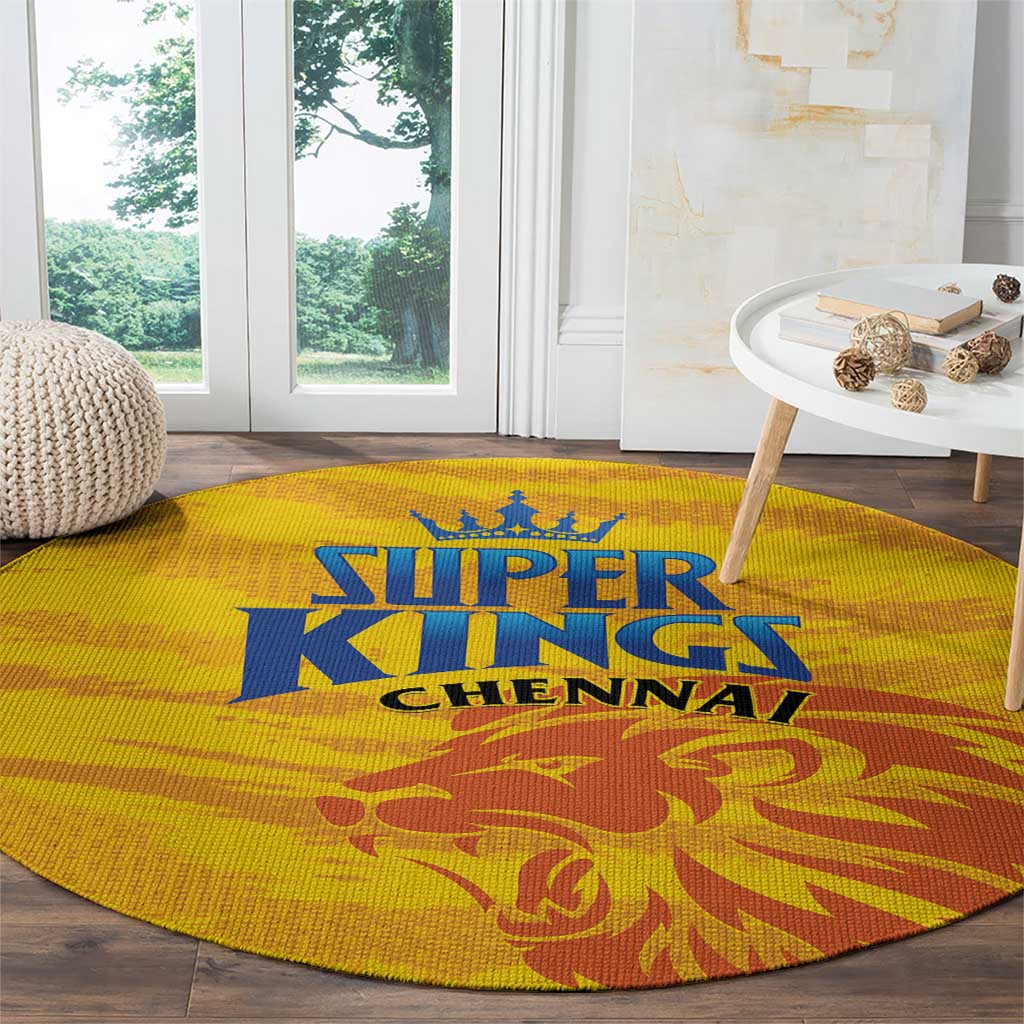 Chennai 2025 Cricket Super Kings Round Carpet Yellow Army Lions Champion