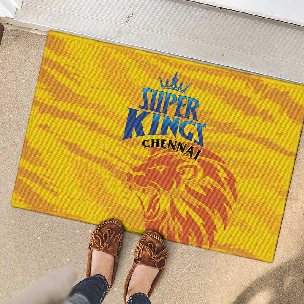 Chennai 2025 Cricket Super Kings Rubber Doormat Yellow Army Lions Champion
