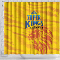 Chennai 2025 Cricket Super Kings Shower Curtain Yellow Army Lions Champion