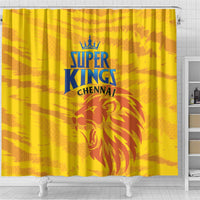 Chennai 2025 Cricket Super Kings Shower Curtain Yellow Army Lions Champion