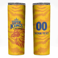 Custom Chennai 2025 Cricket Super Kings Skinny Tumbler Yellow Army Lions Champion