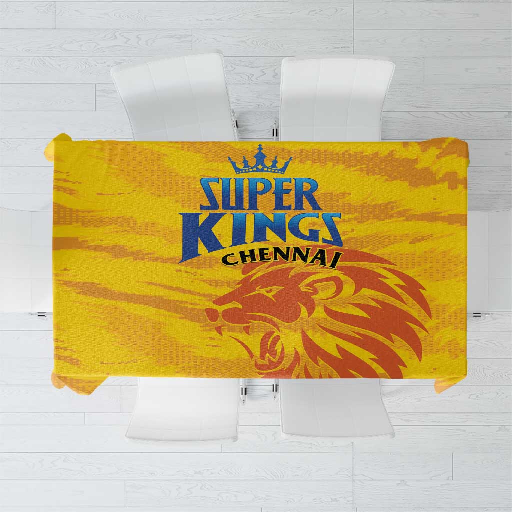 Chennai 2025 Cricket Super Kings Tablecloth Yellow Army Lions Champion