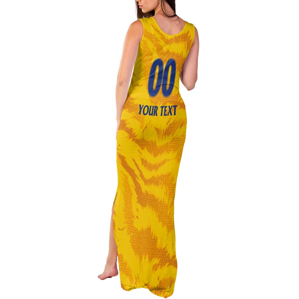 Custom Chennai 2025 Cricket Super Kings Tank Maxi Dress Yellow Army Lions Champion