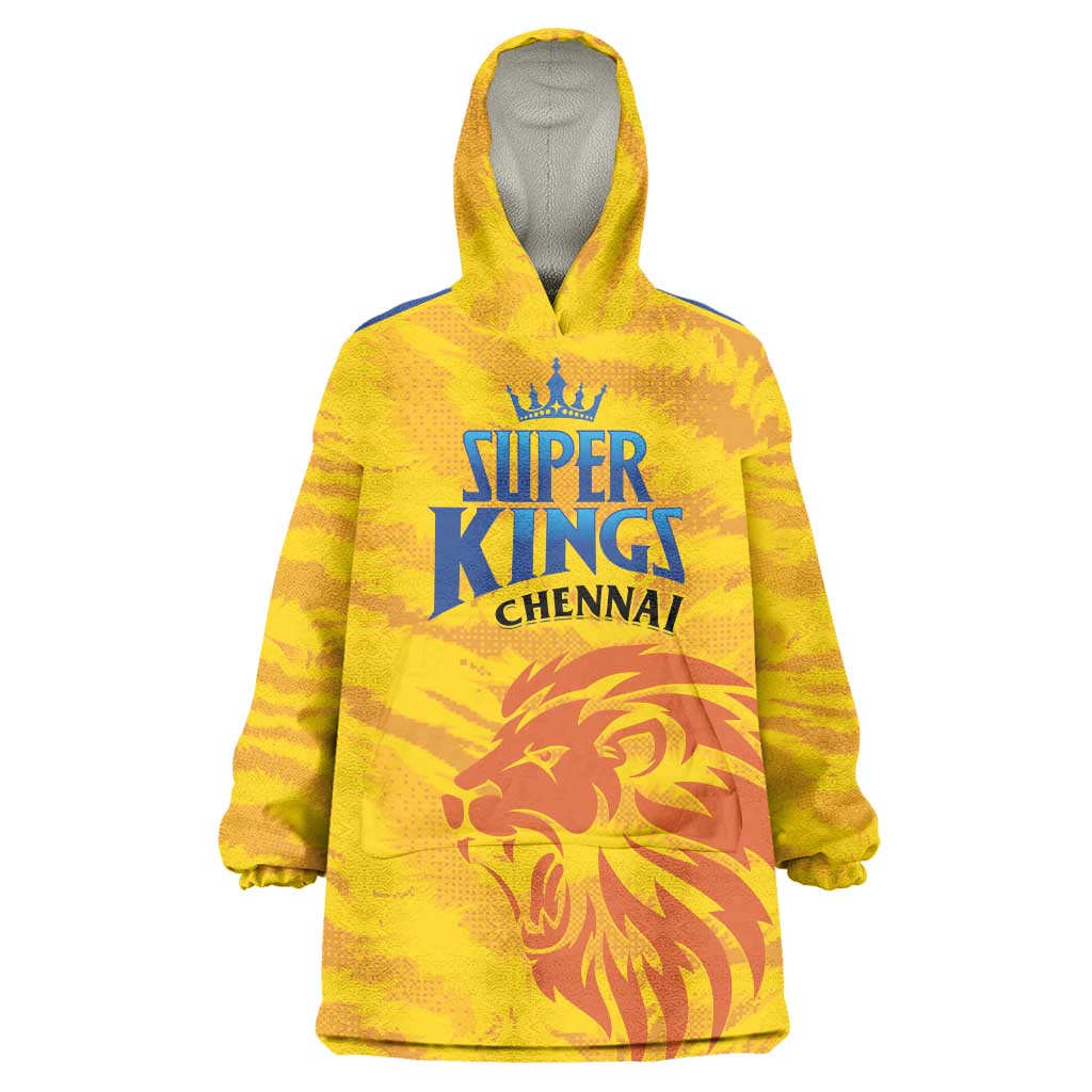 Custom Chennai 2025 Cricket Super Kings Wearable Blanket Hoodie Yellow Army Lions Champion