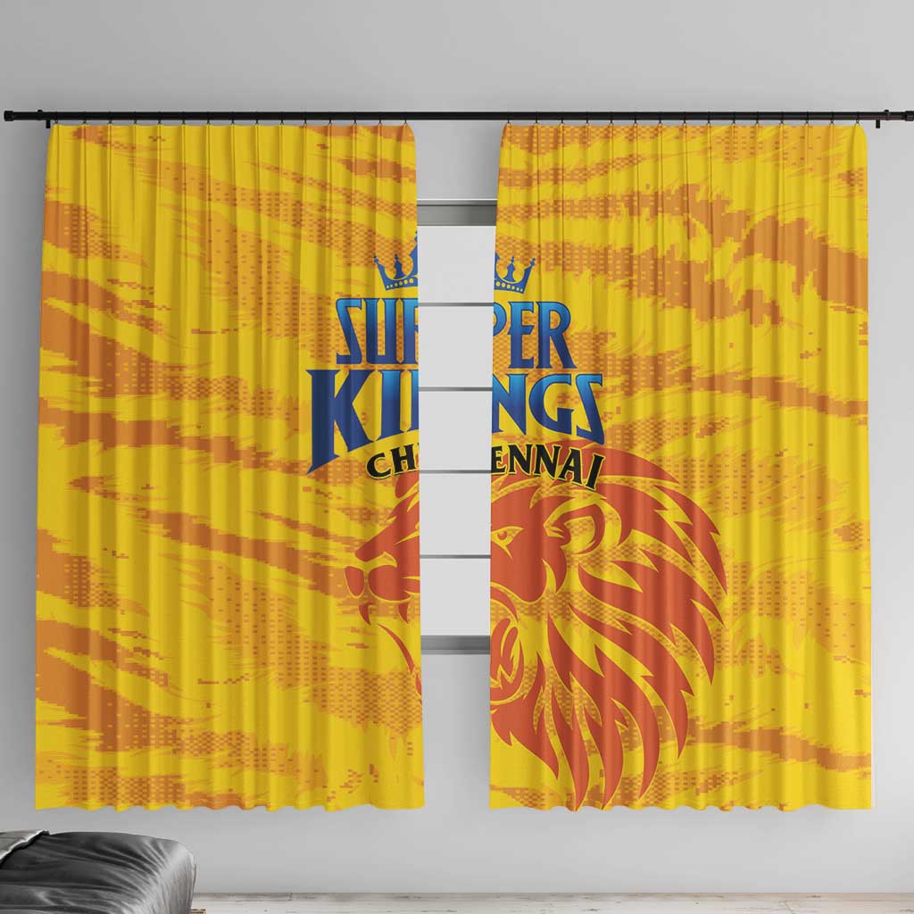 Chennai 2025 Cricket Super Kings Window Curtain Yellow Army Lions Champion
