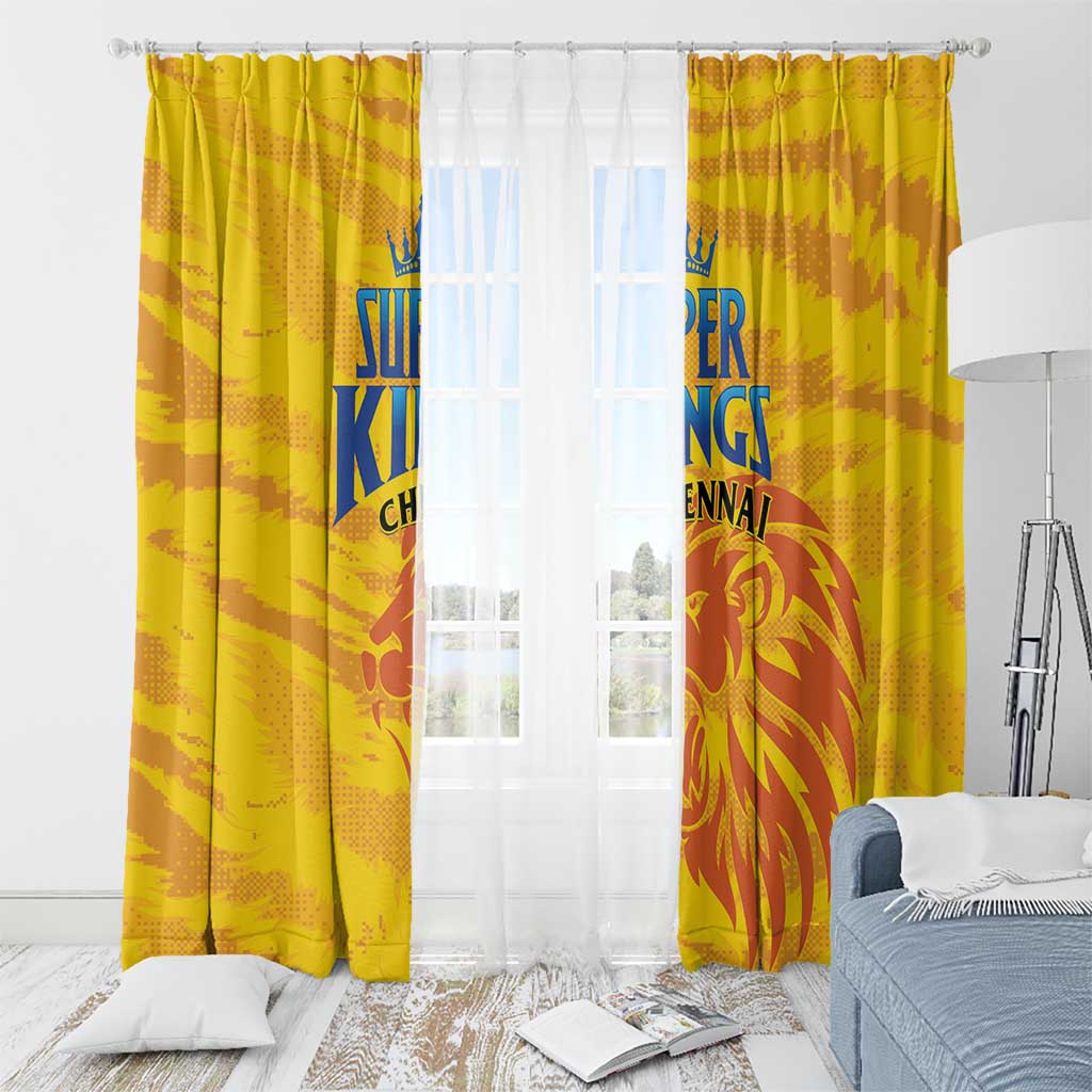 Chennai 2025 Cricket Super Kings Window Curtain Yellow Army Lions Champion