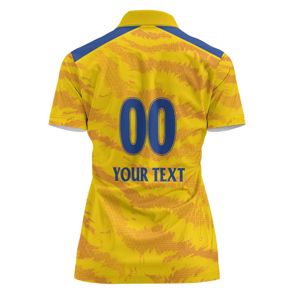 Custom Chennai 2025 Cricket Super Kings Women Polo Shirt Yellow Army Lions Champion
