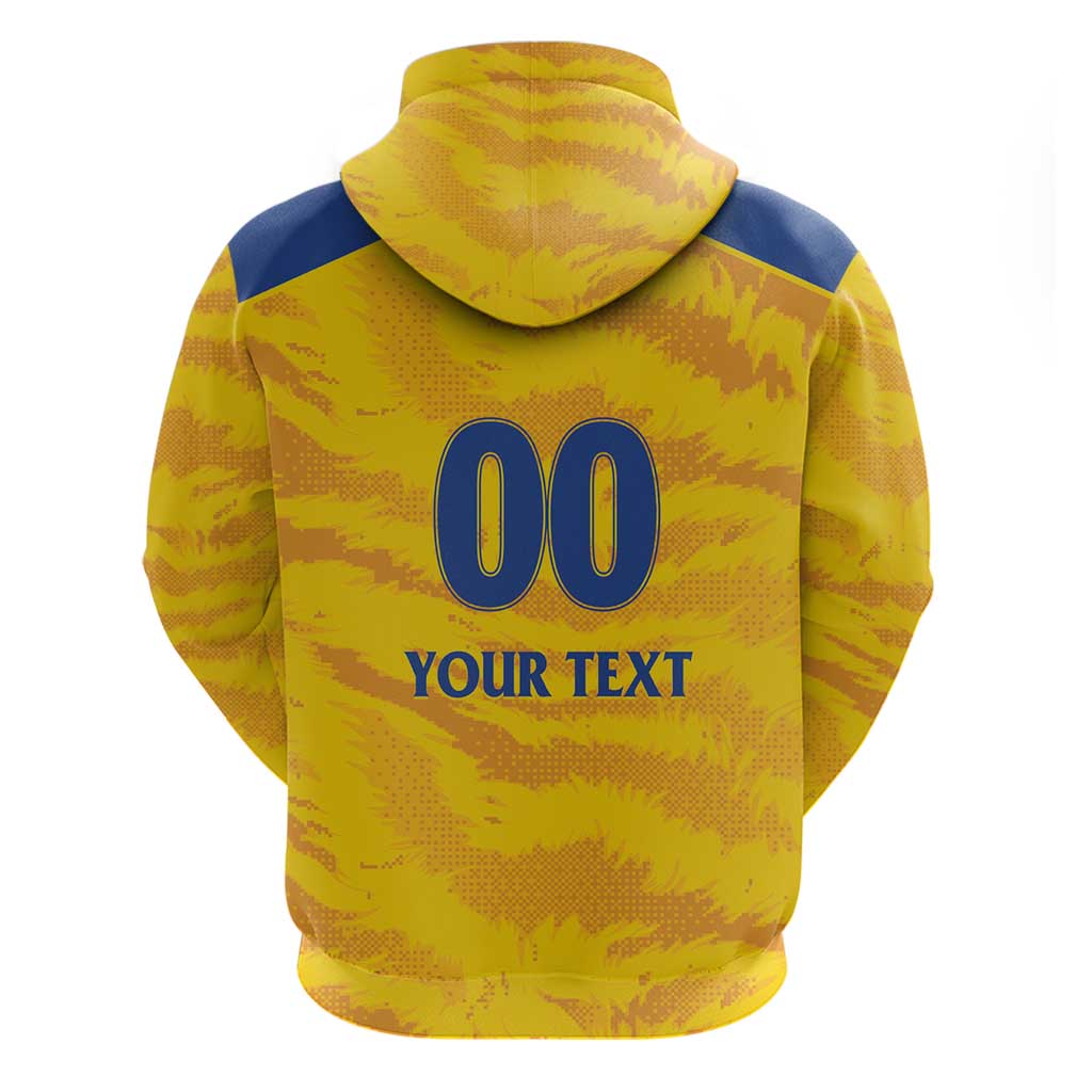 Custom Chennai 2025 Cricket Super Kings Zip Hoodie Yellow Army Lions Champion