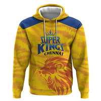 Custom Chennai 2025 Cricket Super Kings Zip Hoodie Yellow Army Lions Champion