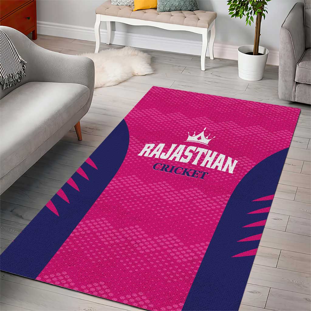 Rajasthan 2025 Cricket Royals Area Rug Pink And Halla Bol