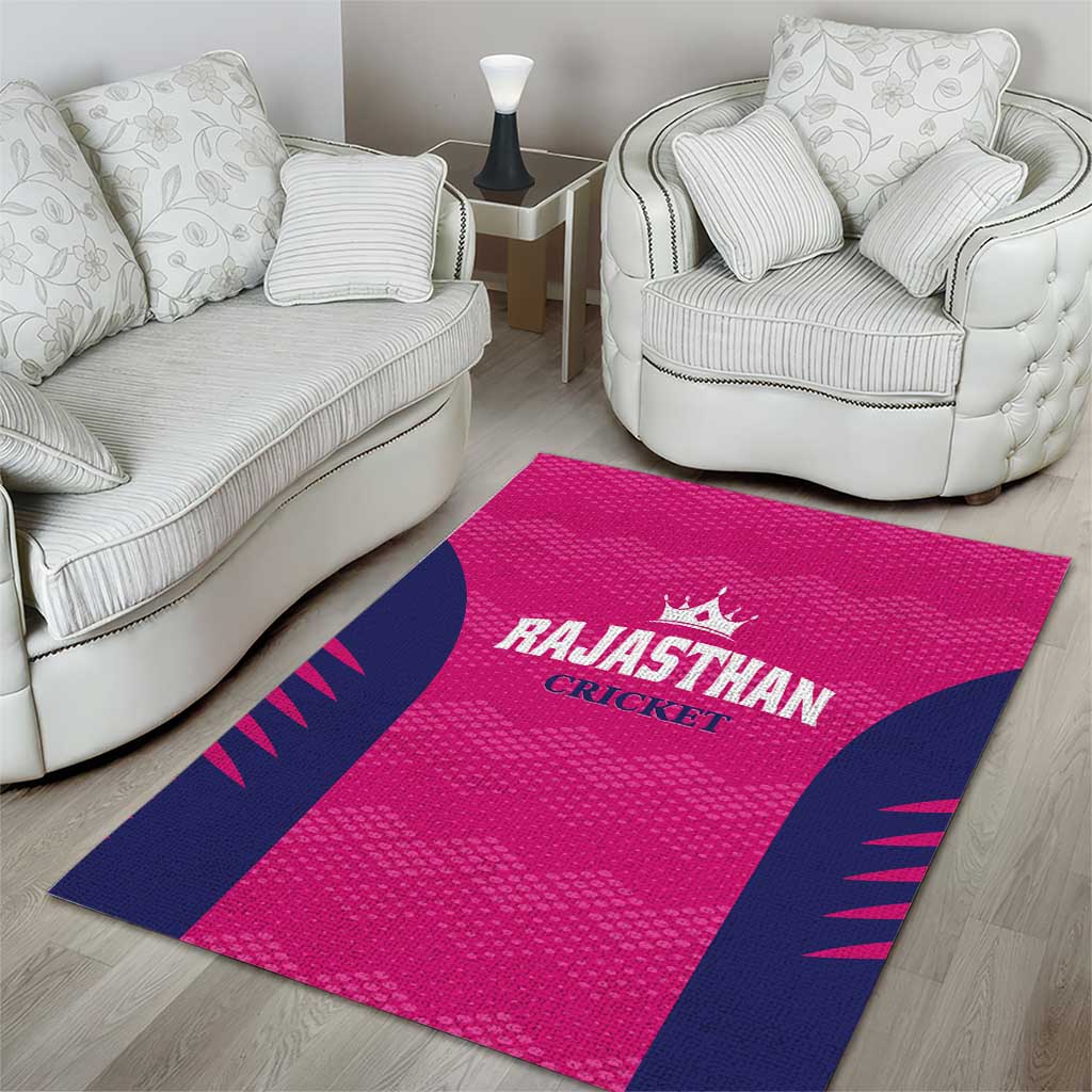 Rajasthan 2025 Cricket Royals Area Rug Pink And Halla Bol
