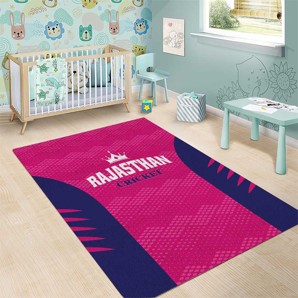 Rajasthan 2025 Cricket Royals Area Rug Pink And Halla Bol