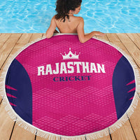 Rajasthan 2025 Cricket Royals Beach Blanket Pink And Halla Bol