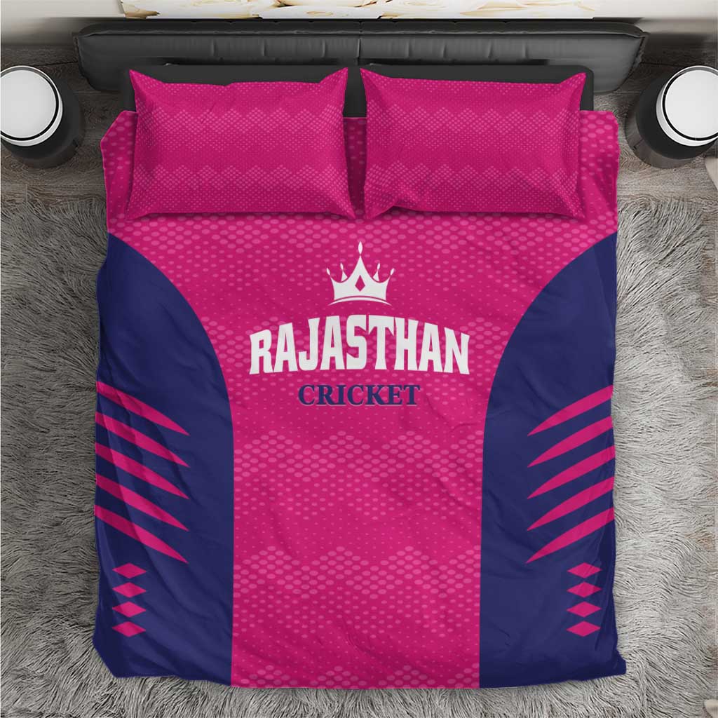 Rajasthan 2025 Cricket Royals Bedding Set Pink And Halla Bol