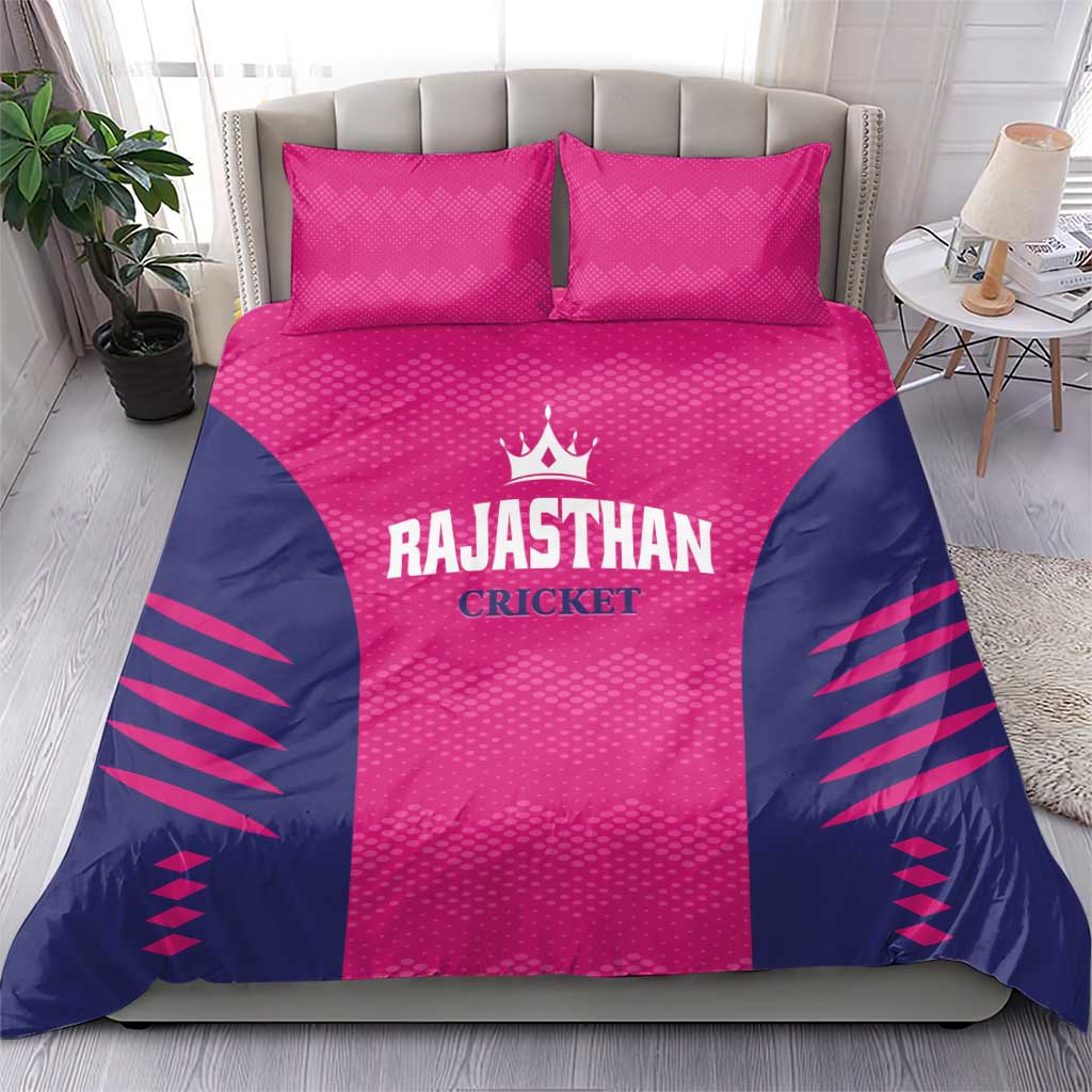 Rajasthan 2025 Cricket Royals Bedding Set Pink And Halla Bol