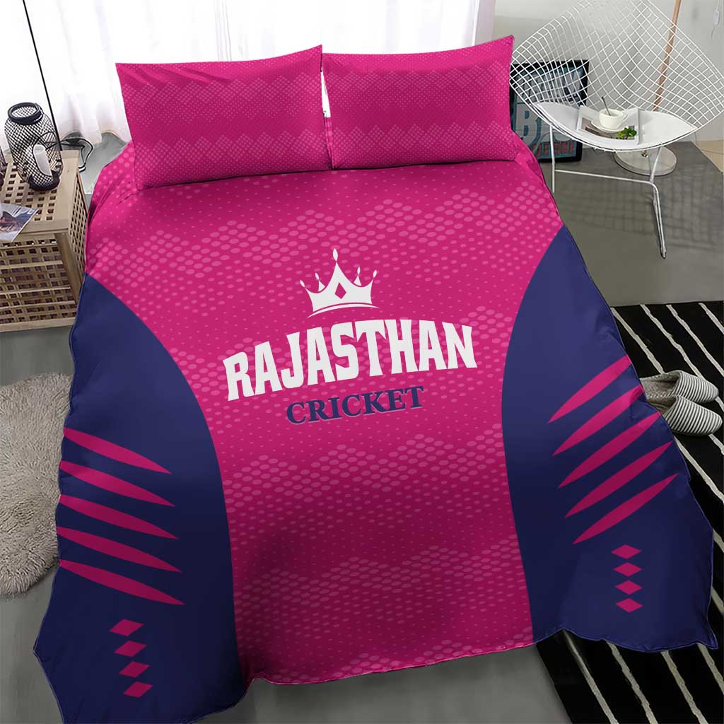 Rajasthan 2025 Cricket Royals Bedding Set Pink And Halla Bol