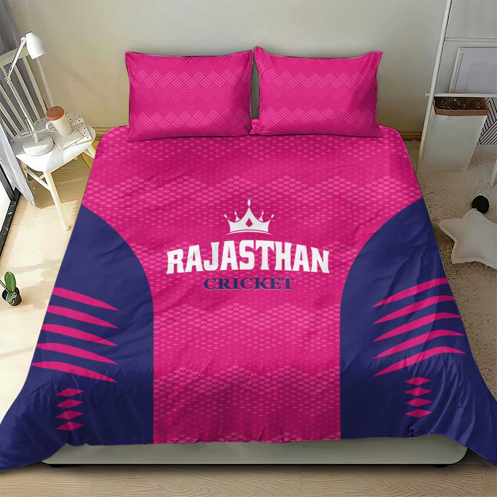 Rajasthan 2025 Cricket Royals Bedding Set Pink And Halla Bol