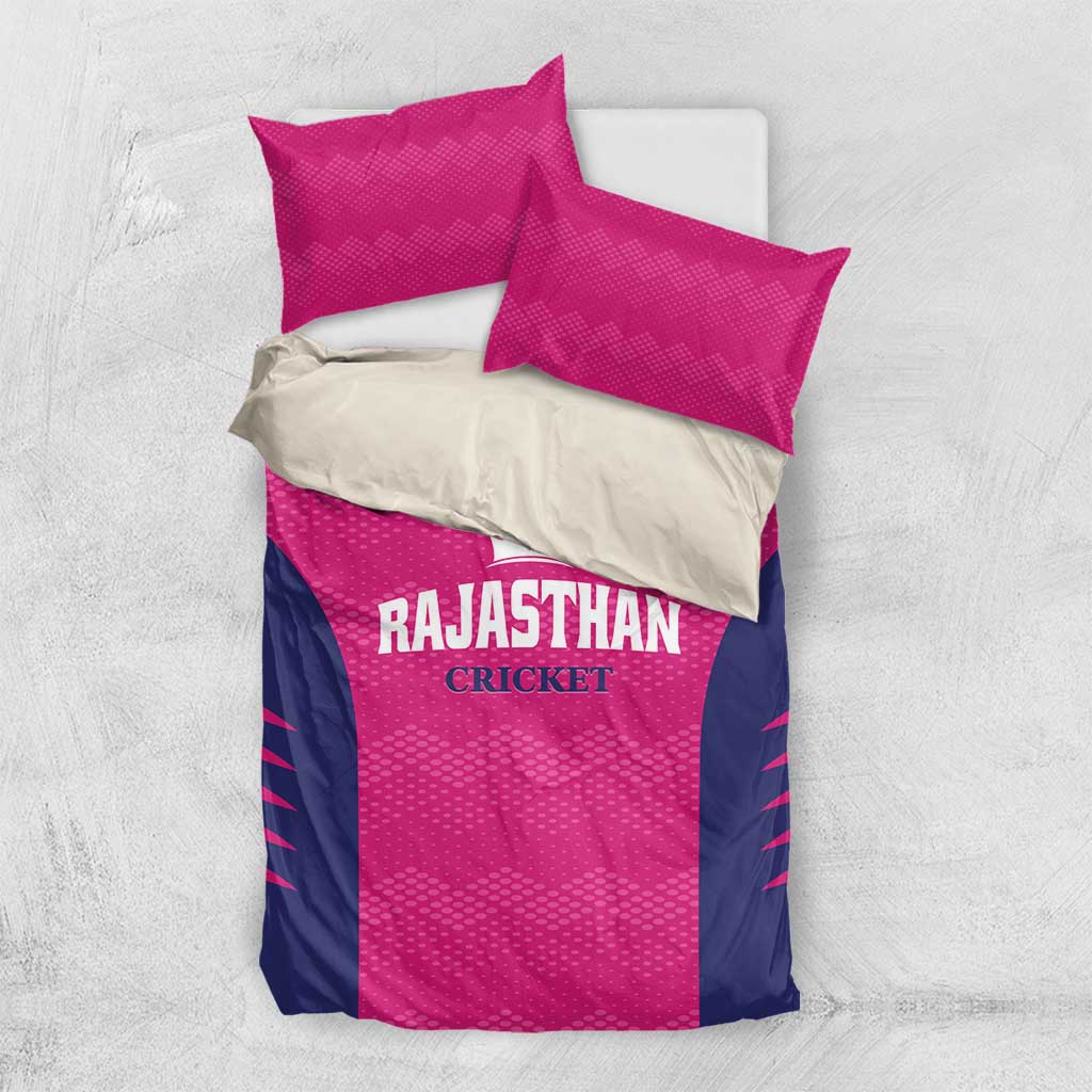 Rajasthan 2025 Cricket Royals Bedding Set Pink And Halla Bol