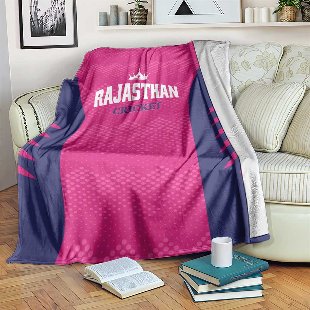 Rajasthan 2025 Cricket Royals Blanket Pink And Halla Bol