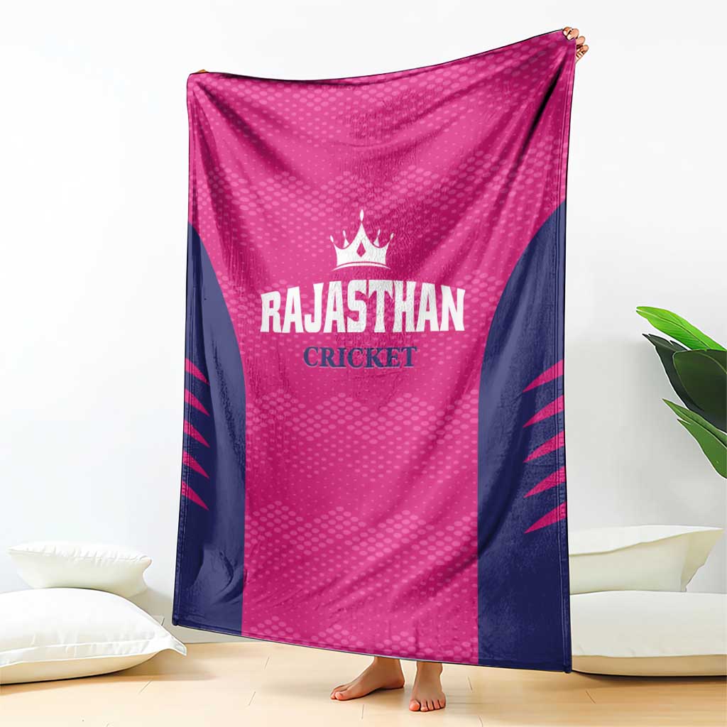 Rajasthan 2025 Cricket Royals Blanket Pink And Halla Bol