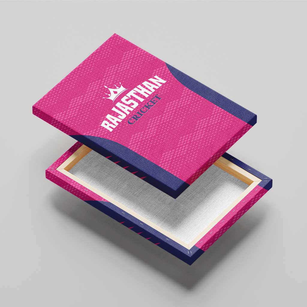 Rajasthan 2025 Cricket Royals Canvas Wall Art Pink And Halla Bol