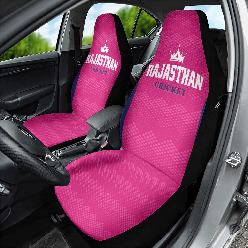 Rajasthan 2025 Cricket Royals Car Seat Cover Pink And Halla Bol