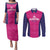 Custom Rajasthan 2025 Cricket Royals Couples Matching Puletasi and Long Sleeve Button Shirt Pink And Halla Bol
