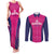 Custom Rajasthan 2025 Cricket Royals Couples Matching Tank Maxi Dress and Long Sleeve Button Shirt Pink And Halla Bol