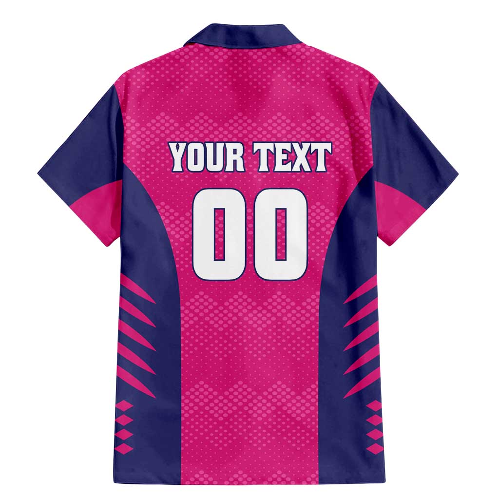 Custom Rajasthan 2025 Cricket Royals Family Matching Mermaid Dress and Hawaiian Shirt Pink And Halla Bol