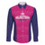 Custom Rajasthan 2025 Cricket Royals Family Matching Off Shoulder Short Dress and Hawaiian Shirt Pink And Halla Bol