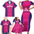 Custom Rajasthan 2025 Cricket Royals Family Matching Short Sleeve Bodycon Dress and Hawaiian Shirt Pink And Halla Bol