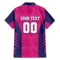 Custom Rajasthan 2025 Cricket Royals Family Matching Short Sleeve Bodycon Dress and Hawaiian Shirt Pink And Halla Bol