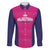 Custom Rajasthan 2025 Cricket Royals Family Matching Short Sleeve Bodycon Dress and Hawaiian Shirt Pink And Halla Bol