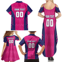 Custom Rajasthan 2025 Cricket Royals Family Matching Summer Maxi Dress and Hawaiian Shirt Pink And Halla Bol