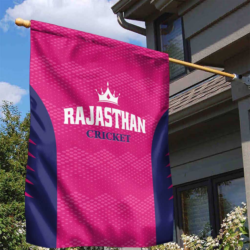 Rajasthan 2025 Cricket Royals Garden Flag Pink And Halla Bol