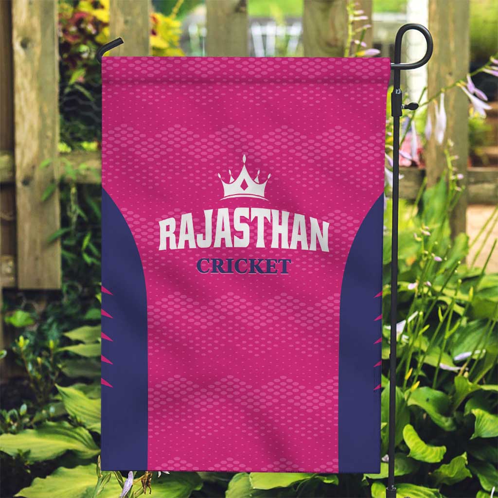 Rajasthan 2025 Cricket Royals Garden Flag Pink And Halla Bol