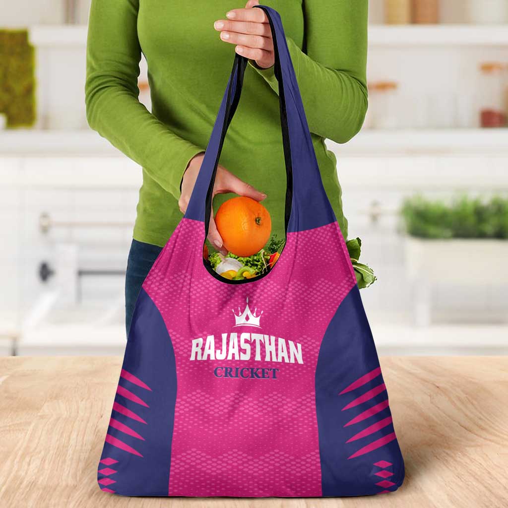 Rajasthan 2025 Cricket Royals Grocery Bag Pink And Halla Bol