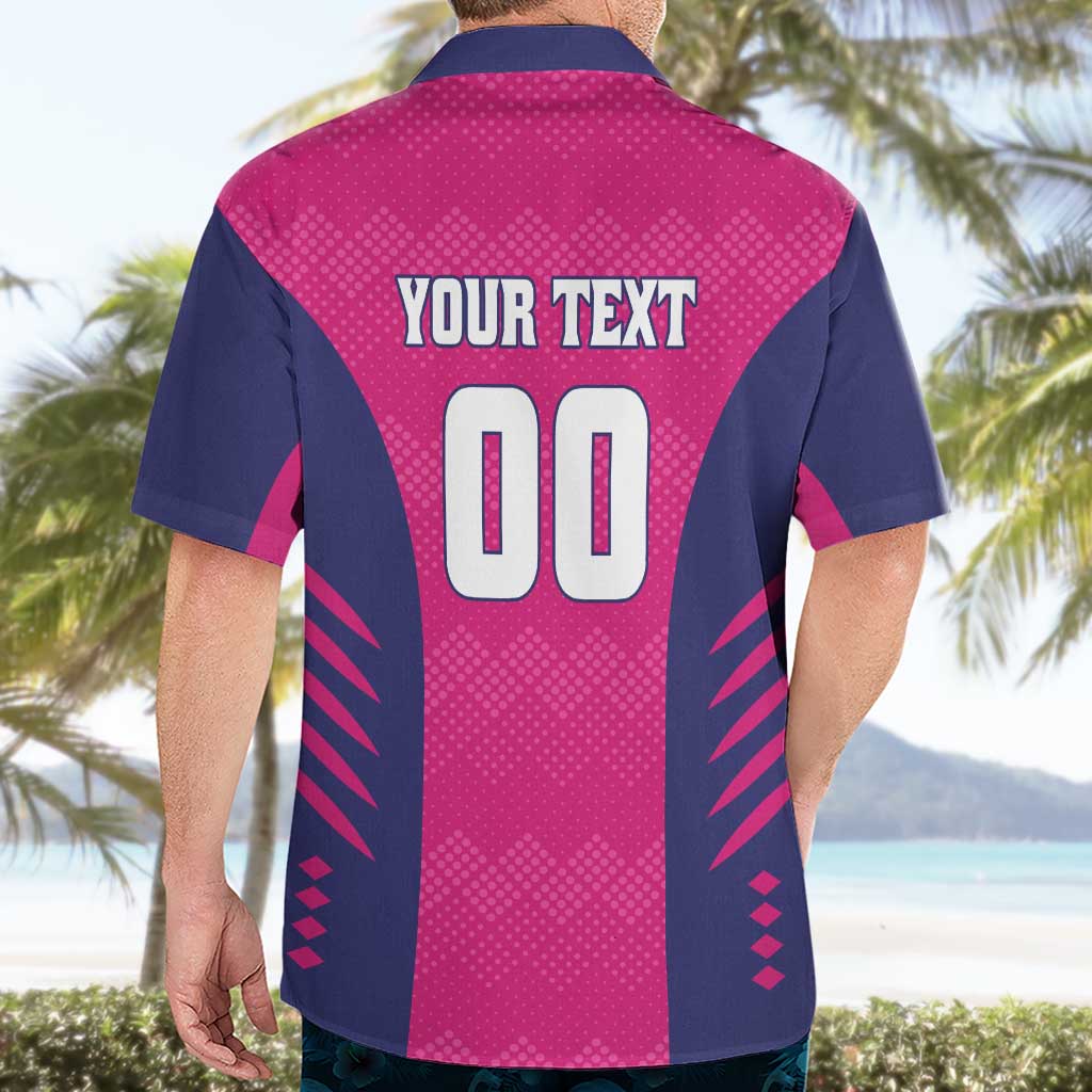 Custom Rajasthan 2025 Cricket Royals Hawaiian Shirt Pink And Halla Bol