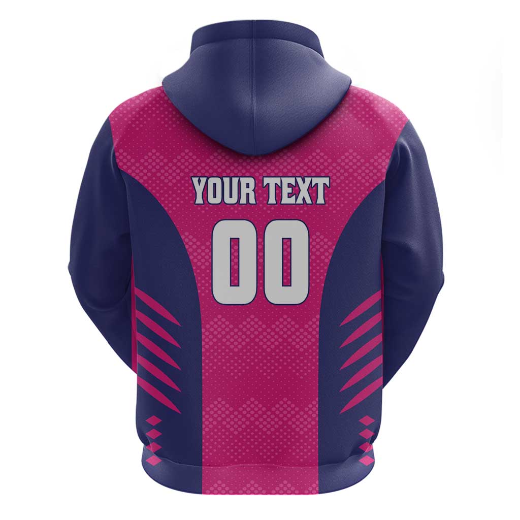 Custom Rajasthan 2025 Cricket Royals Hoodie Pink And Halla Bol