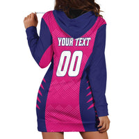Custom Rajasthan 2025 Cricket Royals Hoodie Dress Pink And Halla Bol