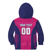Custom Rajasthan 2025 Cricket Royals Kid Hoodie Pink And Halla Bol