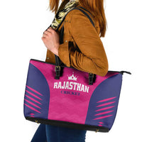 Rajasthan 2025 Cricket Royals Leather Tote Bag Pink And Halla Bol