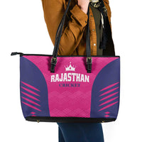 Rajasthan 2025 Cricket Royals Leather Tote Bag Pink And Halla Bol