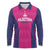 Custom Rajasthan 2025 Cricket Royals Long Sleeve Polo Shirt Pink And Halla Bol