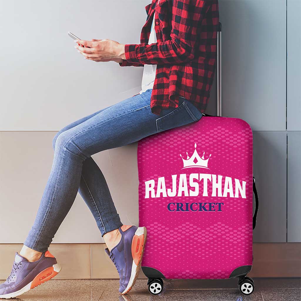 Rajasthan 2025 Cricket Royals Luggage Cover Pink And Halla Bol
