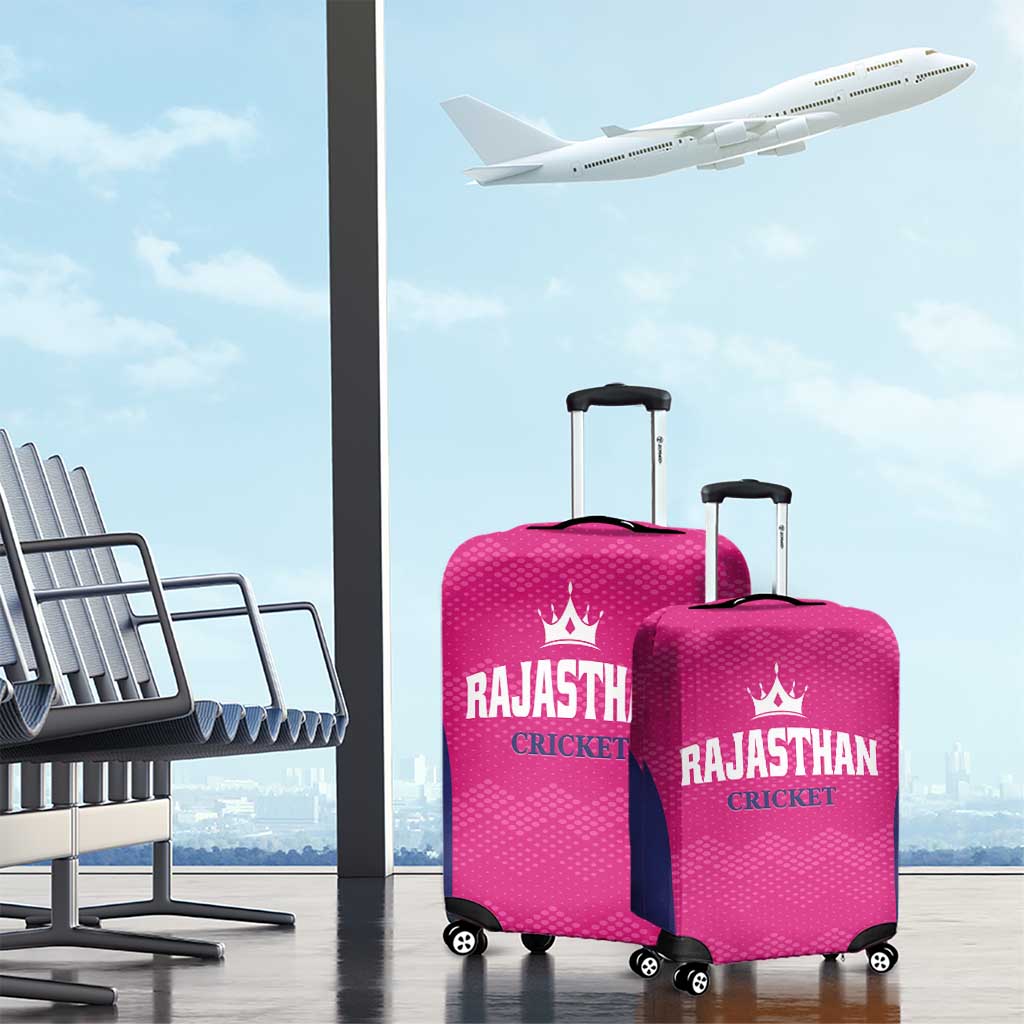 Rajasthan 2025 Cricket Royals Luggage Cover Pink And Halla Bol