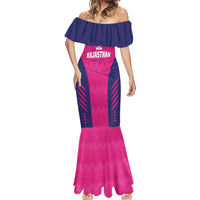 Custom Rajasthan 2025 Cricket Royals Mermaid Dress Pink And Halla Bol