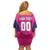 Custom Rajasthan 2025 Cricket Royals Off Shoulder Short Dress Pink And Halla Bol